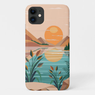 Capa Para iPhone 11 Paisagem do pôr do sol no lago da montanha pacífic