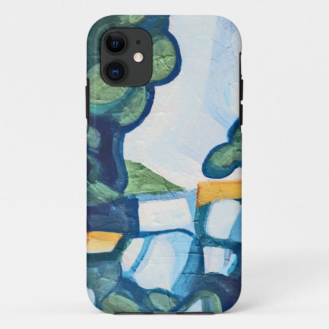 Capa Para iPhone 11 Paisagem Inspiradora no Dia Azul (Verso)