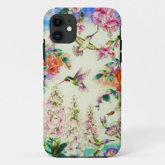 Capa Para iPhone 11 Paisagens e flores. (Verso)