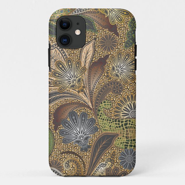 Capa Para iPhone 11 Paisley de Impressão Animal (Verso)