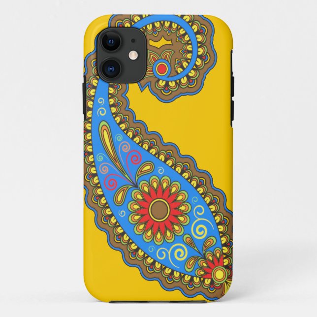 Capa Para iPhone 11 Paisley retro (Verso)