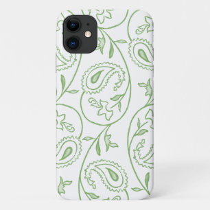 Capa Para iPhone 11 "Paisley Verde" Estético Padrão Floral Telefone
