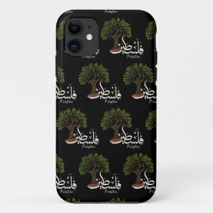 Capa Para iPhone 11 Palavra Árabe Palestina com Árvore Oleícola Palest