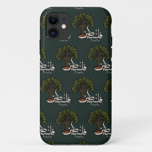 Capa Para iPhone 11 Palavra Árabe Palestina com Árvore Oleícola Palest