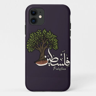 Capa Para iPhone 11 Palavra Árabe Palestina com Árvore Oleícola Palest