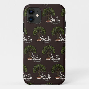 Capa Para iPhone 11 Palavra Árabe Palestina com Árvore Oleícola Palest