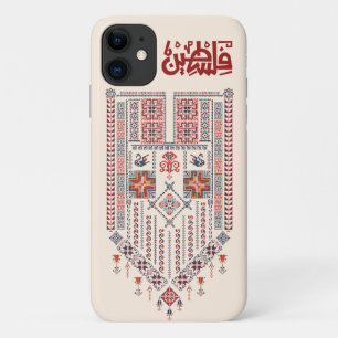 Capa Para iPhone 11 palestino Tatreez com nome árabe da Palestina