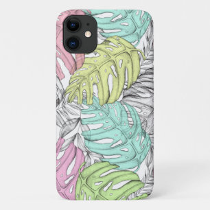Capa Para iPhone 11 Palmeira de Pastel deixa aquarela tropical
