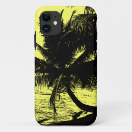 Capa Para iPhone 11 Palmeiras e água - Amarelo