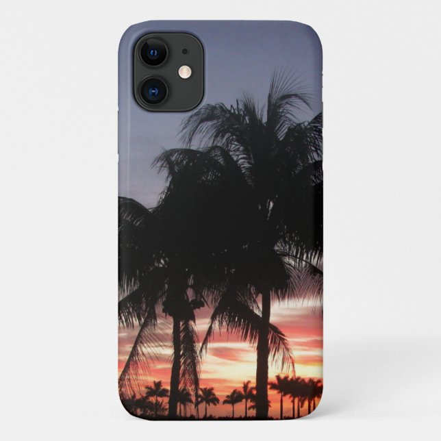 Capa Para iPhone 11 Palmeiras Sunset (Verso)