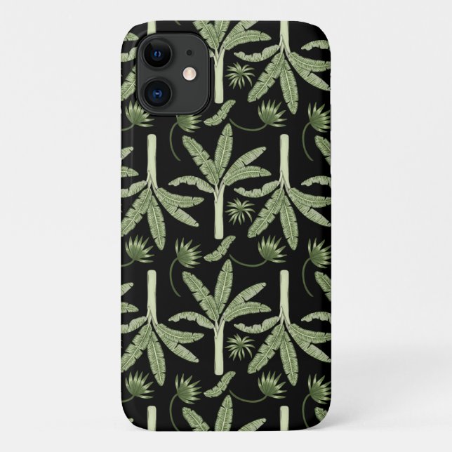Capa Para iPhone 11 Palmeiras tropicais, sem descontinuidades (Verso)