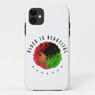 Capa Para iPhone 11 Pan-africana menina mulher negra verde vermelho or