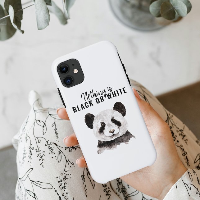 Capa Para iPhone 11 Panda Negra E Branca Moderna Engraçada Com Citação (Criador carregado)