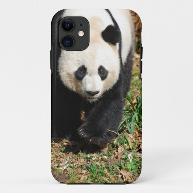 Capa Para iPhone 11 Panda preto e branco (Verso)