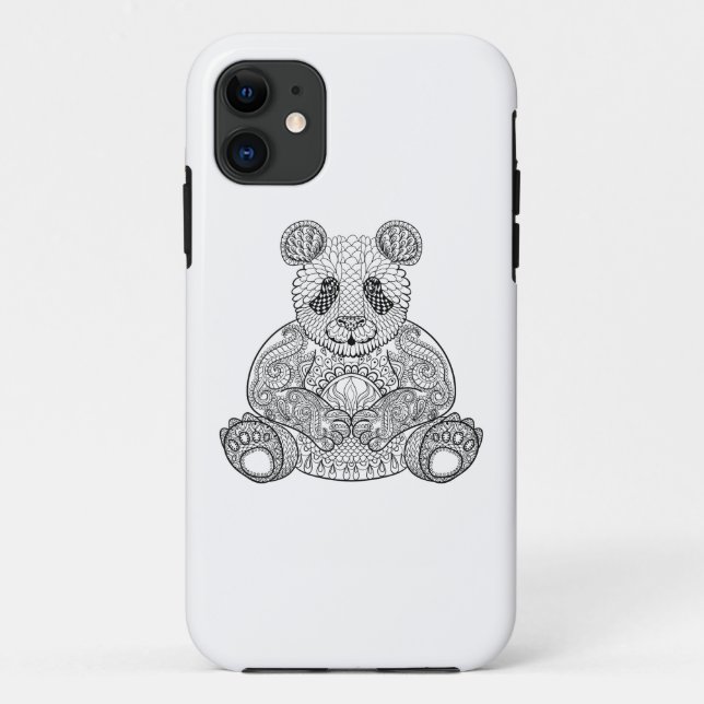 Capa Para iPhone 11 Panda tribal inspirada (Verso)