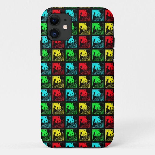 Capa Para iPhone 11 pandas gigantes do pop art do caso do iPhone (Verso)
