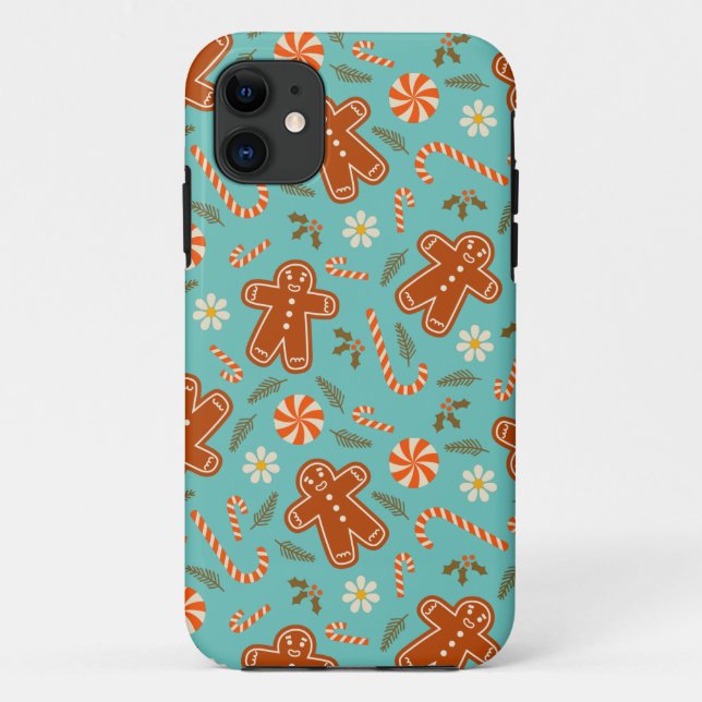 Capa Para iPhone 11 Pão de gengibre e padrão de cana doce (Verso)
