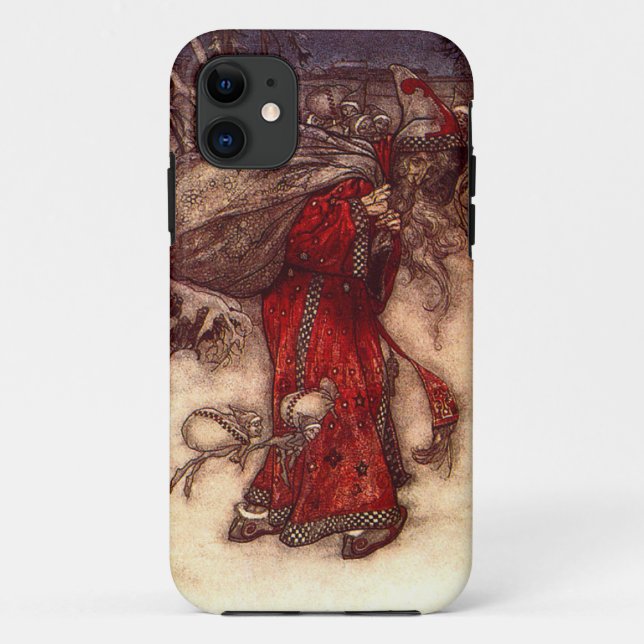 Capa Para iPhone 11 Papai Noel Arthur Rackham  (Verso)