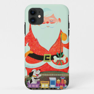 Capa Para iPhone 11 Papai noel com trem