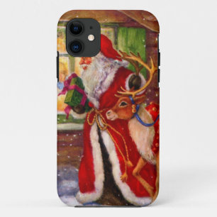 Capa Para iPhone 11 Papai Noel e Rudolph