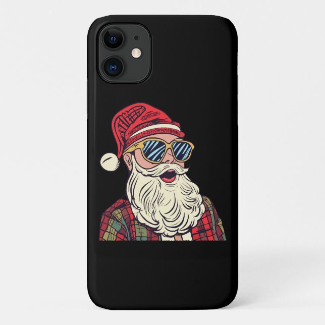 Capa Para iPhone 11 Papai Noel - Engraçado (Verso)