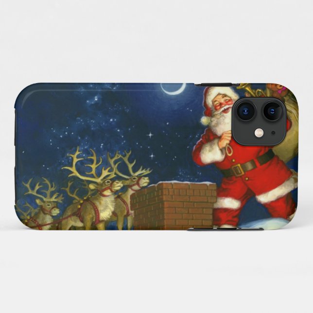 Capa Para iPhone 11 Papai Noel no telhado (Verso (horizontal))