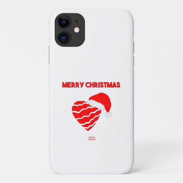 Capa Para iPhone 11 Papais noeis de Natal Heart Apple iPhone 11 Case (Verso)