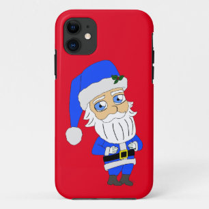 Capa Para iPhone 11 Papais noeis de roupa azul Chibi