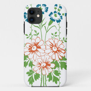 Capa Para iPhone 11 Papel de parede barroco com buquê de flores...