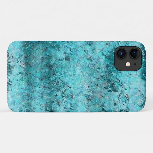 Capa Para iPhone 11 Papel néon azul amassado (Verso (horizontal))