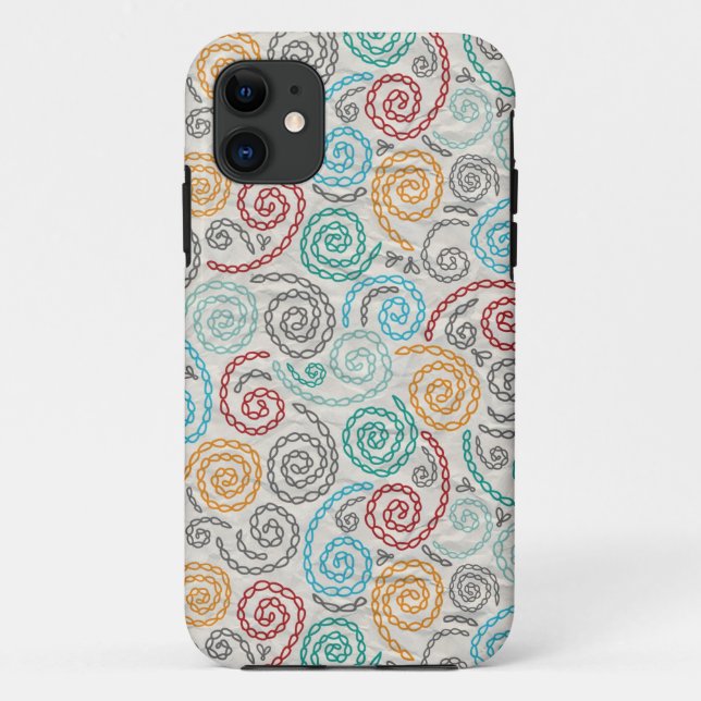 Capa Para iPhone 11 Papel rumpled rico do bordado (Verso)
