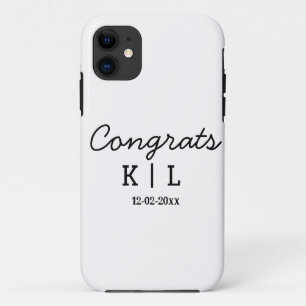 Capa Para iPhone 11 Parabéns minimalistas simples adicionar letras mon