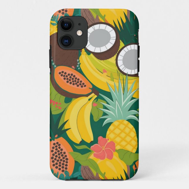 Capa Para iPhone 11 Paraíso de Fruta tropical (Verso)