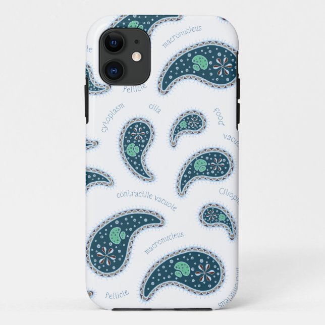 Capa Para iPhone 11 Paramecia Paisley Protozoan Biology Science (Verso)