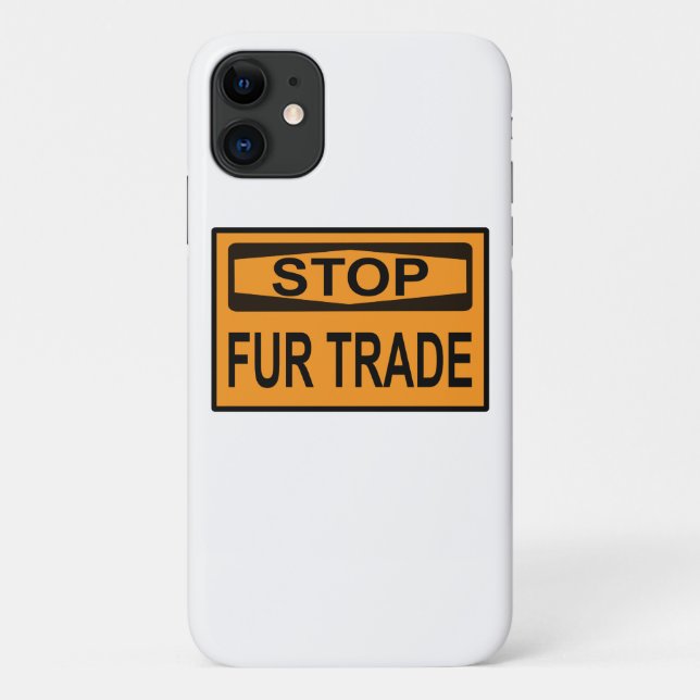 Capa Para iPhone 11 Parar Sinal de Comércio de Peles - Laranja (Verso)