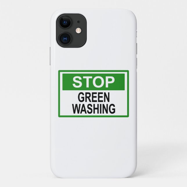Capa Para iPhone 11 Parar Sinal de Lavagem em Verde (Verso)