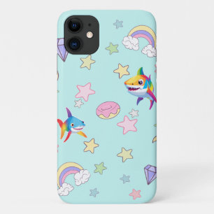 Capa Para iPhone 11 Parceiros da família Star Festa de Tubarão-Arco-Ír