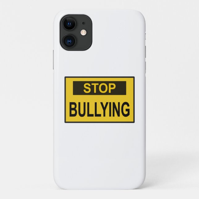 Capa Para iPhone 11 Pare com o Bullying Sinal amarelo (Verso)