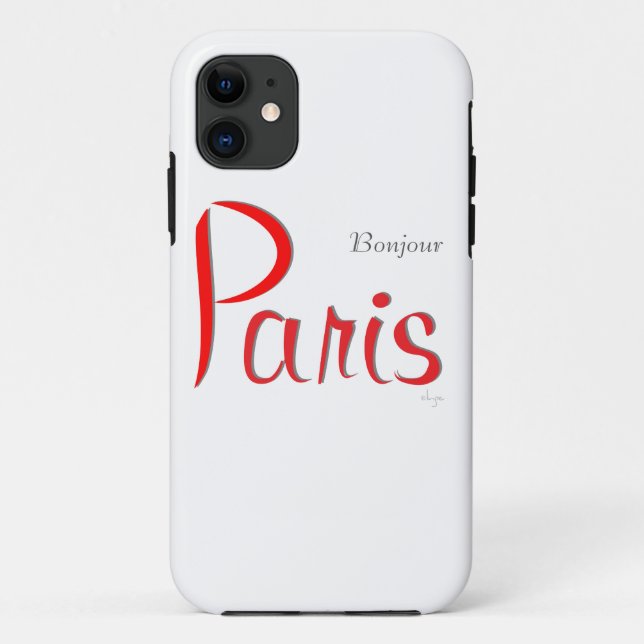 Capa Para iPhone 11 PARIS Bonjour (Olá) (Verso)