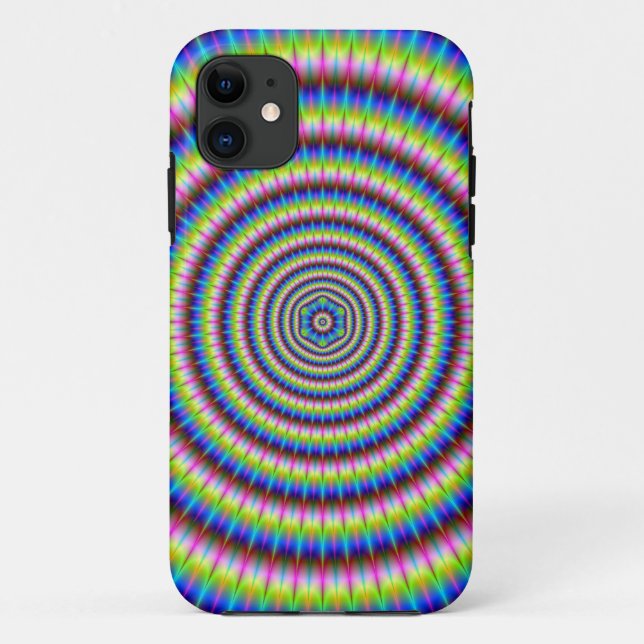 Capa Para iPhone 11 Partículas e Ondas com Motif Floral (Verso)
