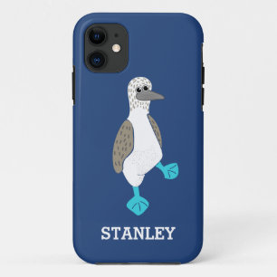 Capa Para iPhone 11 Pássaro Booby de Pé Azul de Cartoon Personalizad