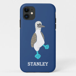 Capa Para iPhone 11 Pássaro Booby de Pé Azul de Cartoon Personalizado