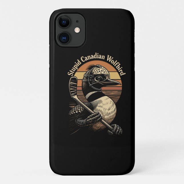 Capa Para iPhone 11 Passaro Lobo Canadense Estúpido (Verso)