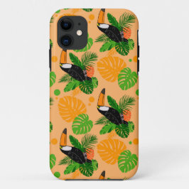 Capa Para iPhone 11 Pássaro Tátil Tropical Padrão sem costura