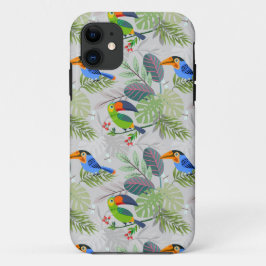 Capa Para iPhone 11 Pássaro tucano bonito, padrão de todas as aves, aq