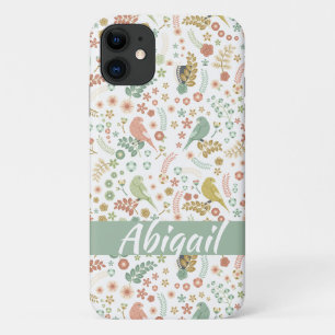 Capa Para iPhone 11 Pássaros e ramificações Shabby Personalizados