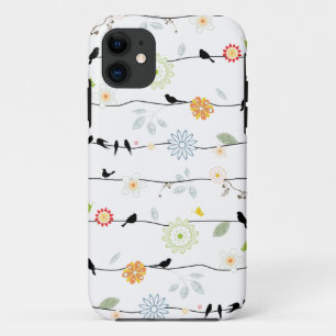 Capa Para iPhone 11 Pássaros no caso do iPhone 5 das videiras