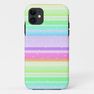 Capa Para iPhone 11 Pasta multicolorido branco listrado
