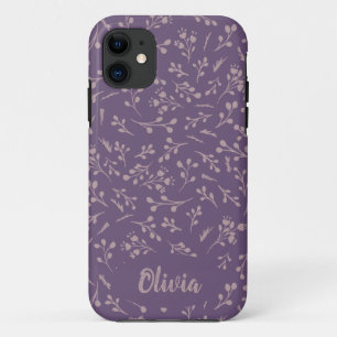 Capa Para iPhone 11 Pasta Púrpura Personalizada Folha Folha Folha Pas
