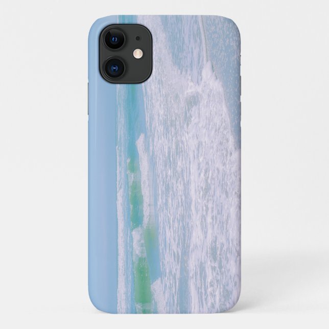 Capa Para iPhone 11 Pastel Ocean Waves Beach iPhone 11 Case (Verso)